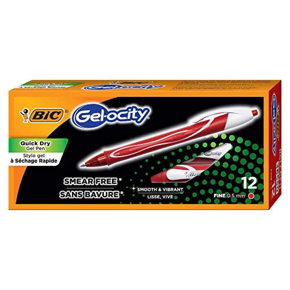 (TG. 12 unit  (Confezione da 1)) BIC Intensity Quick Dry, Penne Gel Rosse, Punta