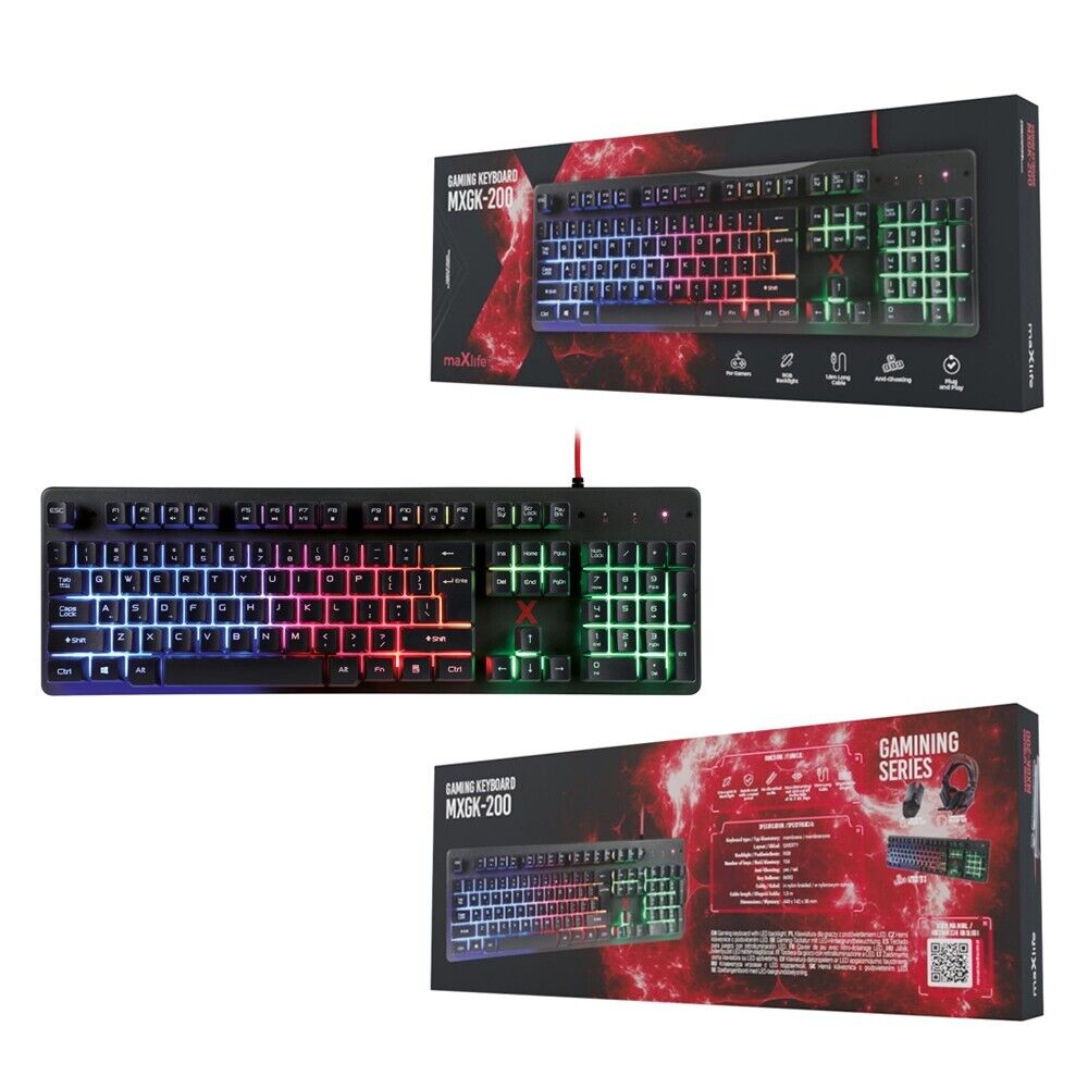 MAXLIFE TASTIERA GAMING  MXGK-200 CON FILO