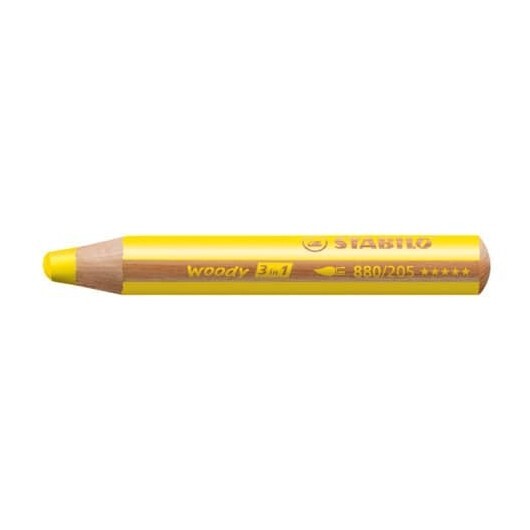 Matite colorate Stabilo Woody 3 in 1 punta larga conf. 5 pz giallo 880/205