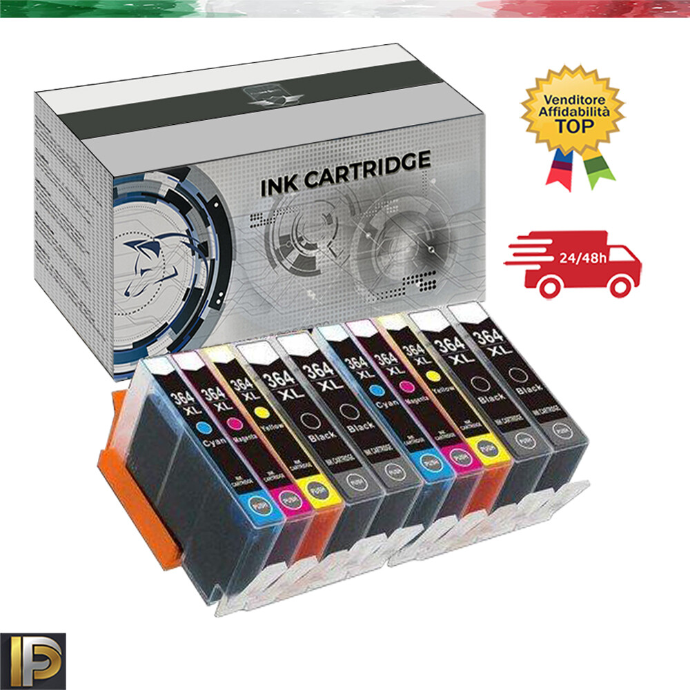 10 CARTUCCE COMPATIBILI 364XL PER HP PHOTOSMART B109 DESKJET 3070A D5445 3520