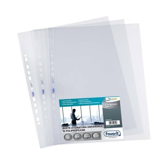 Buste trasp. a foratura universale FAVORIT L'Originale 30x42 cm conf. da 10 - 10