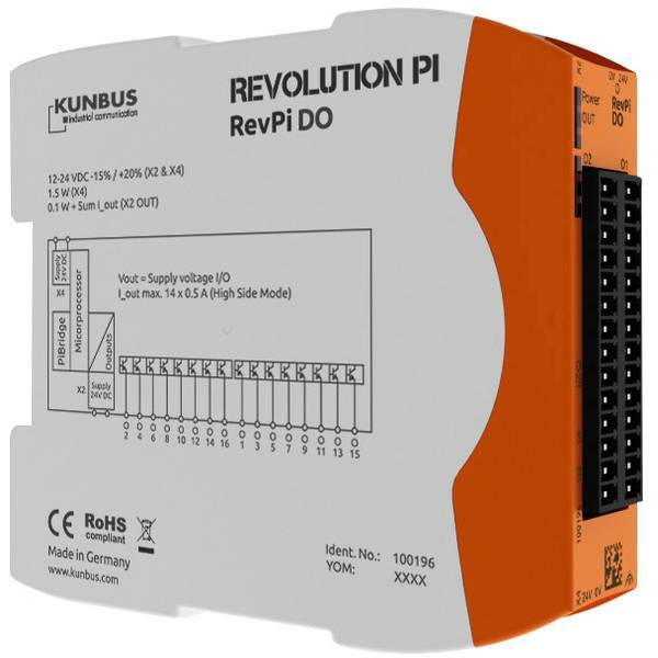 Revolution Pi by Kunbus PR100196  RevPi DO  Modulo espansione PLC 24 V