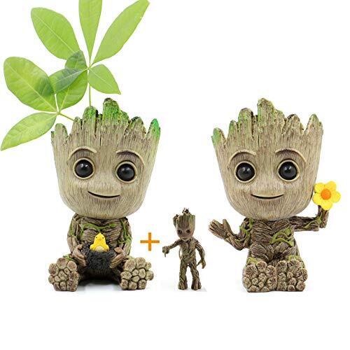 Huike Baby Groot, vaso da fiori con portachiavi, statuetta innovativa per (M7u)
