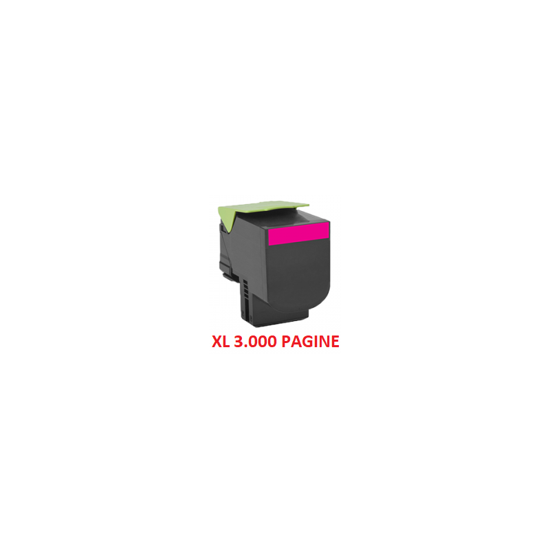 TONER 802H M MAGENTA ALTA CAPACITA' 80C2HM0 COMPABILE PER LEXMARK CX410DE CX410D