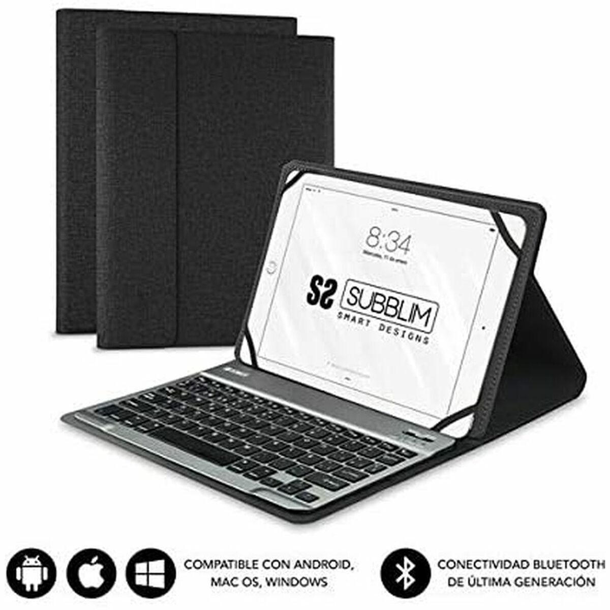 Custodia per Tablet e Tastiera Subblim SUB-KT2-BT0001 10.1" Nero Qwerty in Spagn