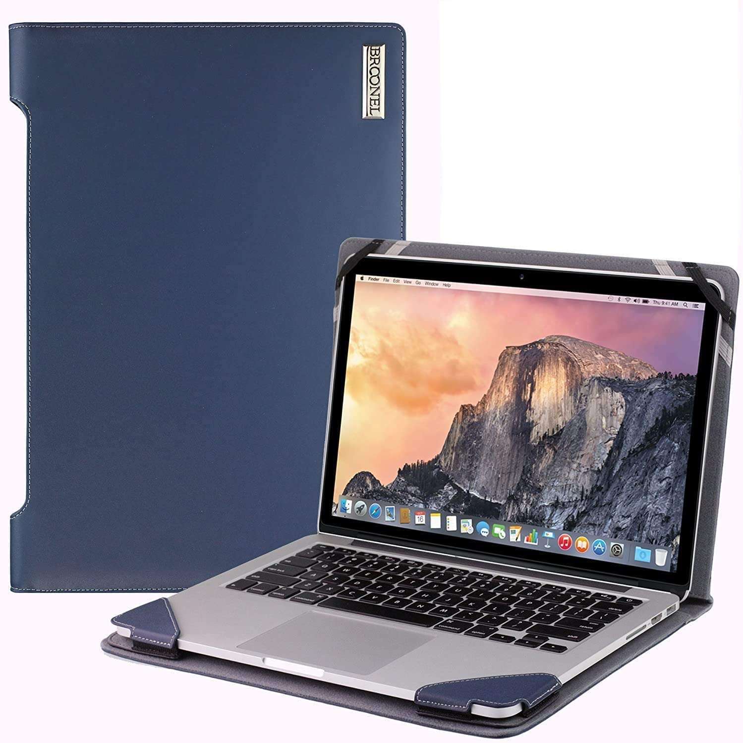 Broonel Blue Leather Laptop Case For BMAX Y13 2 in 1 laptop, 13.3"