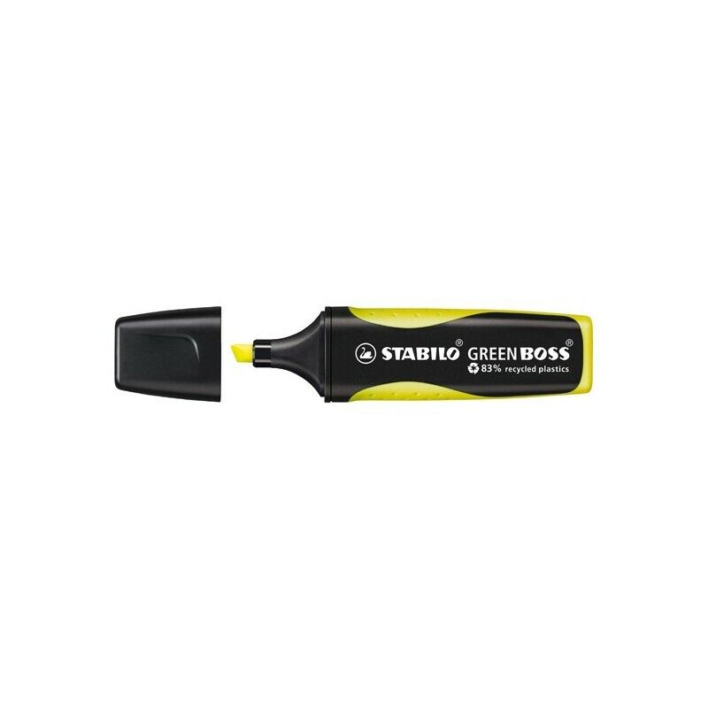 Evidenziatore STABILO Green Boss 83recycled - GIALLO (10 Pz). Prodotto con l'83%