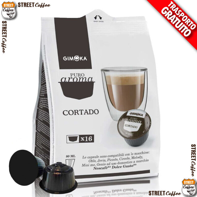 128 Cialde Capsule Caffe Cortado Gimoka Compatibile Nescafè Dolce Gusto *