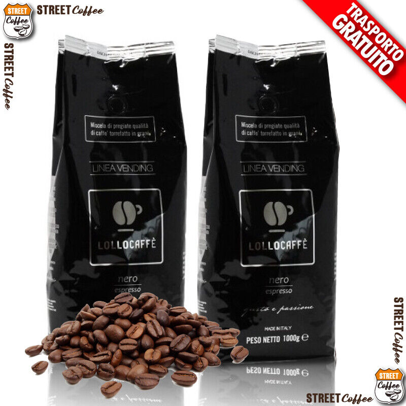 3 kg 3 Buste Caffè Lollo in Grani Miscela Nera Nero Vending Originale Chicchi *