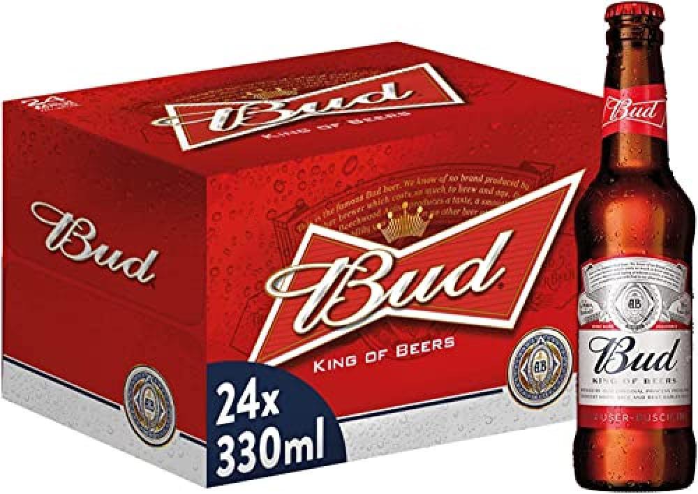 (TG. 7.92 l (Confezione da 1)) Bud, Birra Bottiglia - Pacco da 24x33cl - NUOVO