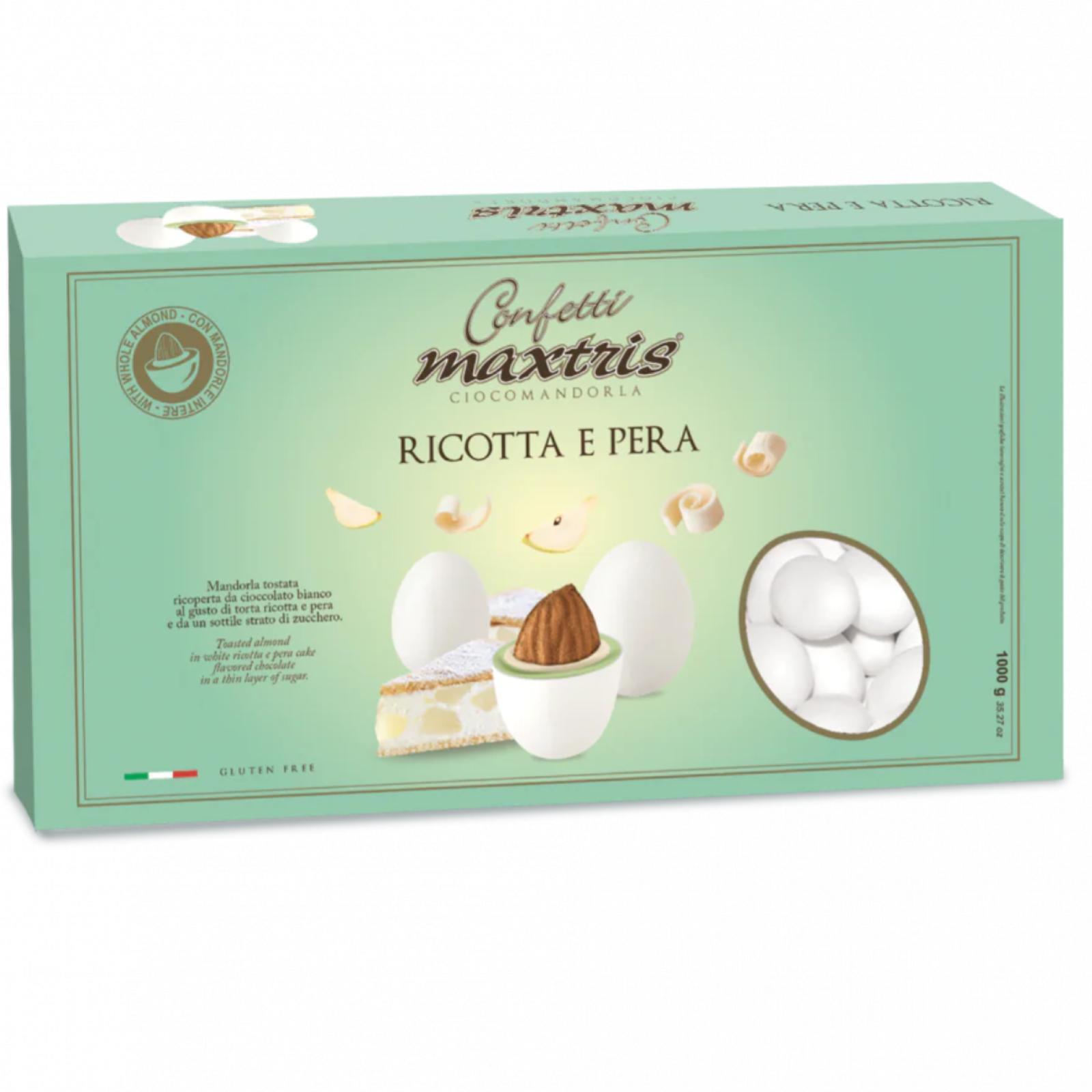 Confetti Maxtris Gusto Ricotta e Pera Colore Bianco 1 Kg Mandorla Cioccolato