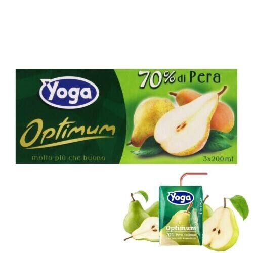 8 CONFEZIONI SUCCO DI FRUTTA YOGA OPTIMUM PERA ITALIANA 3 X 200 ML BRIK