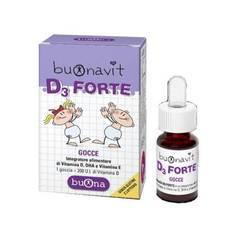 BuonaVit D3 Forte gocce Buona 12ml, integratore alimentare Vitamina D , E e DHA