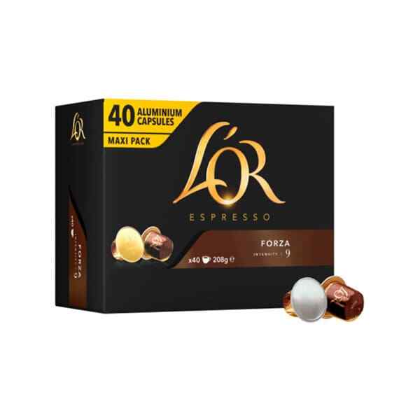 40 Capsule Caffè in alluminio L'OR Espresso Forza compatibili Nespresso