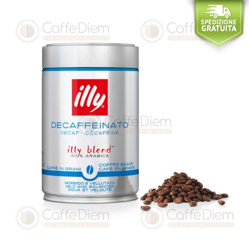Caffè illy in Grani Tostato DEK Decaf 6Kg illy Grani 24 Barattoli da 250 grammi
