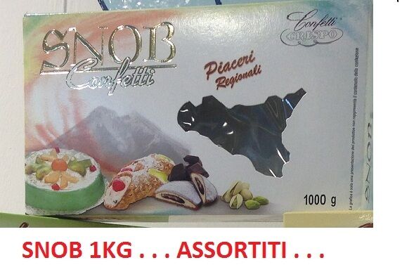 CONFETTI SNOB CRISPO ASSORTITI SAPORI REGIONALI SICILIA MANDORLA MATRIMONIO 1KG