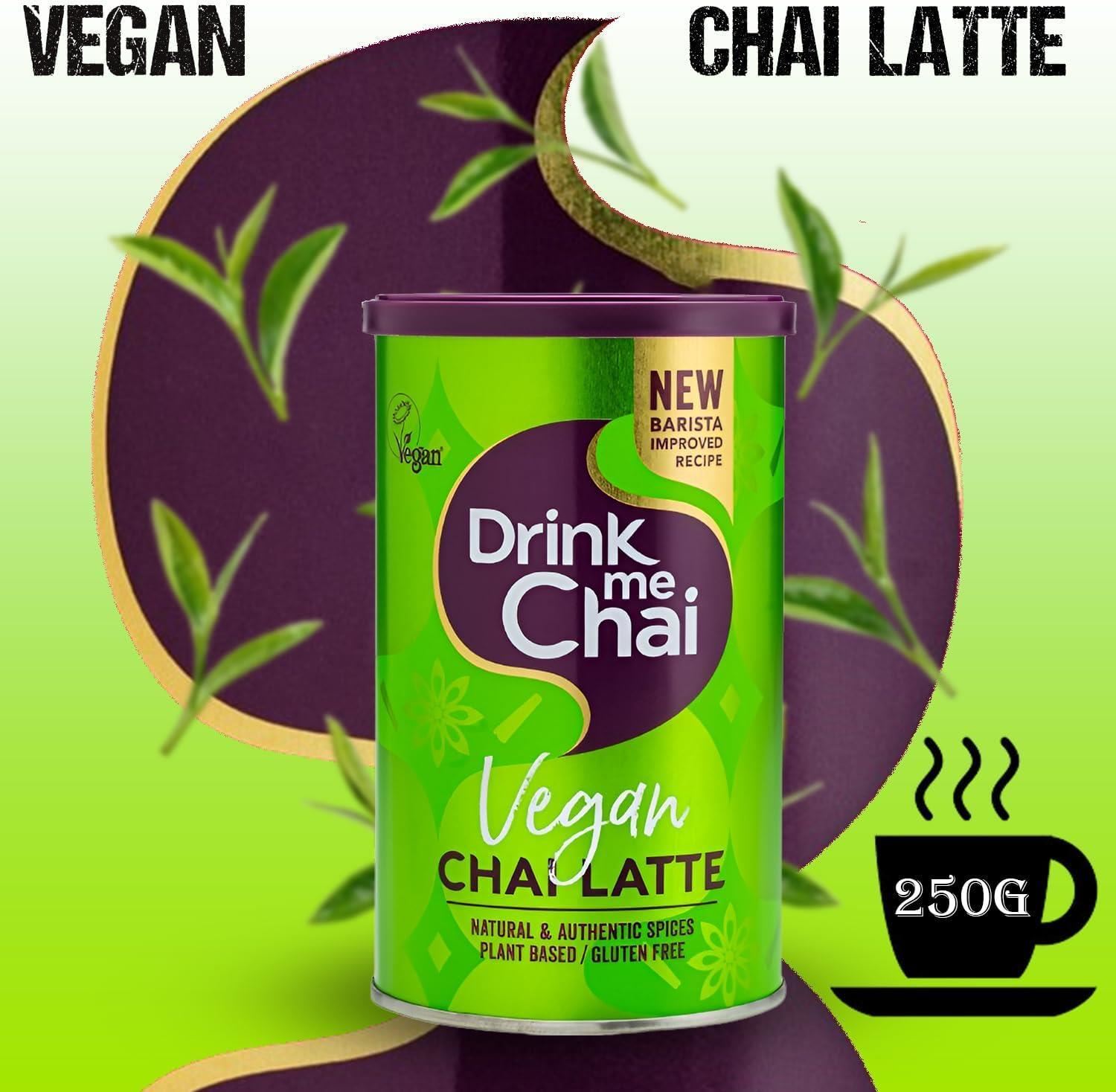 Drink Me Chai Vegano Latte Naturale E Autentico Spezie senza Glutine 250g X 6