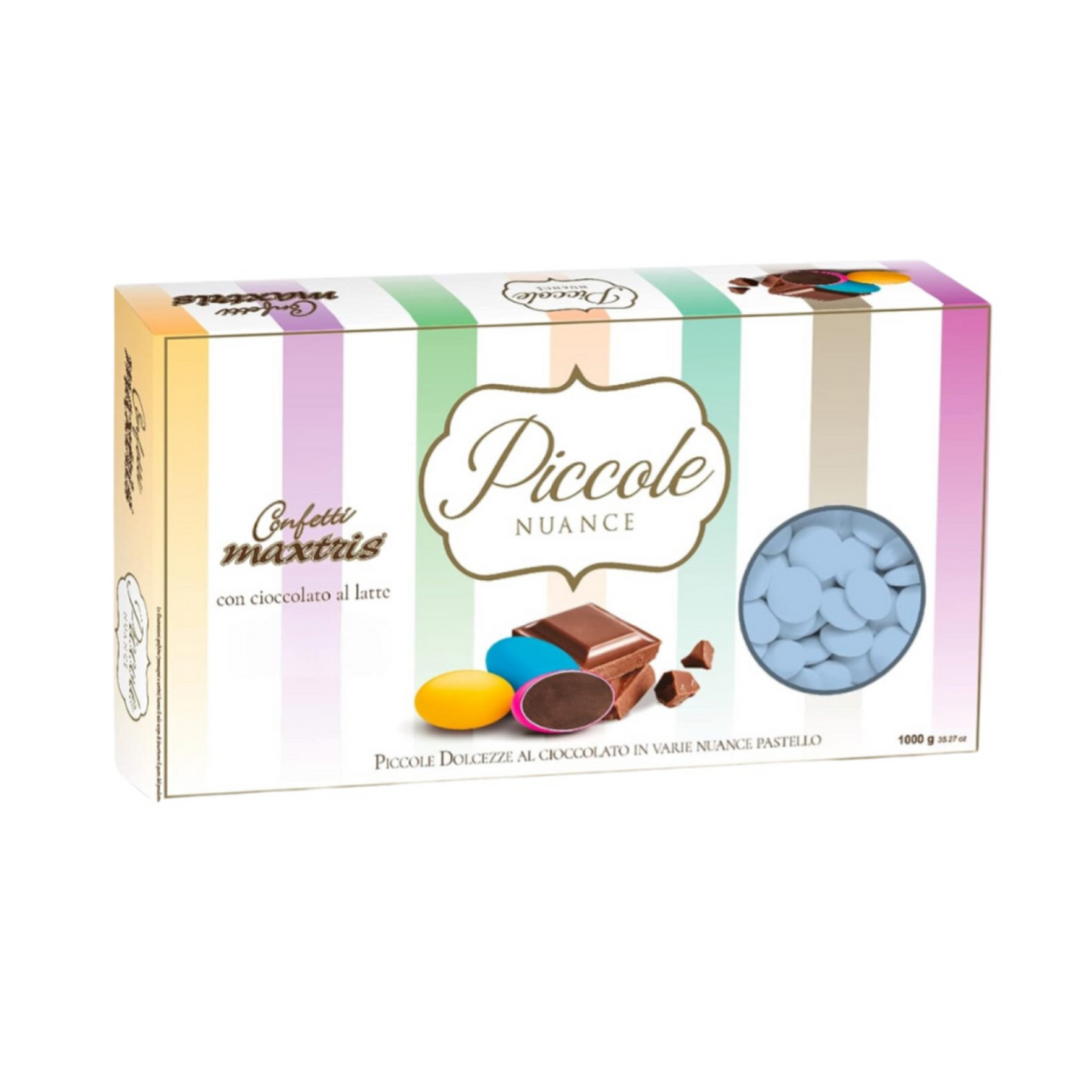 Confetti Maxtris  Piccole Nuance  Celesti  Lenti Al Cioccolato  1 Kg