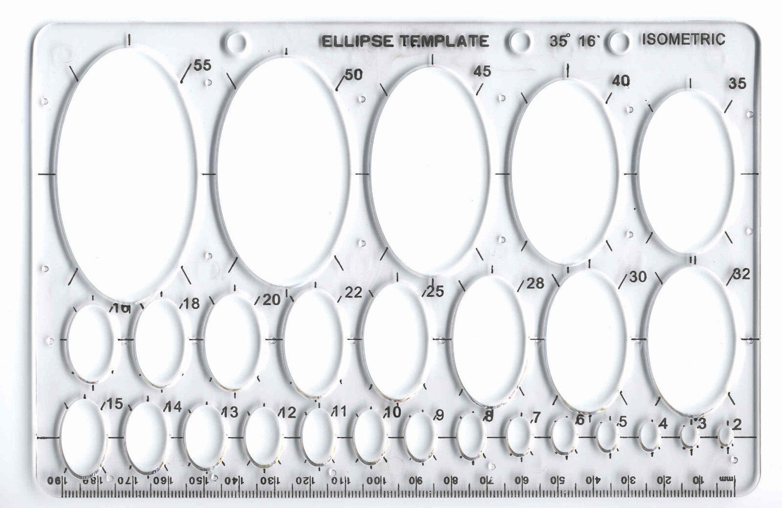 Ellisse Isometrica Ovale Geometria College Matematica Stampo Modello Misura 2mm