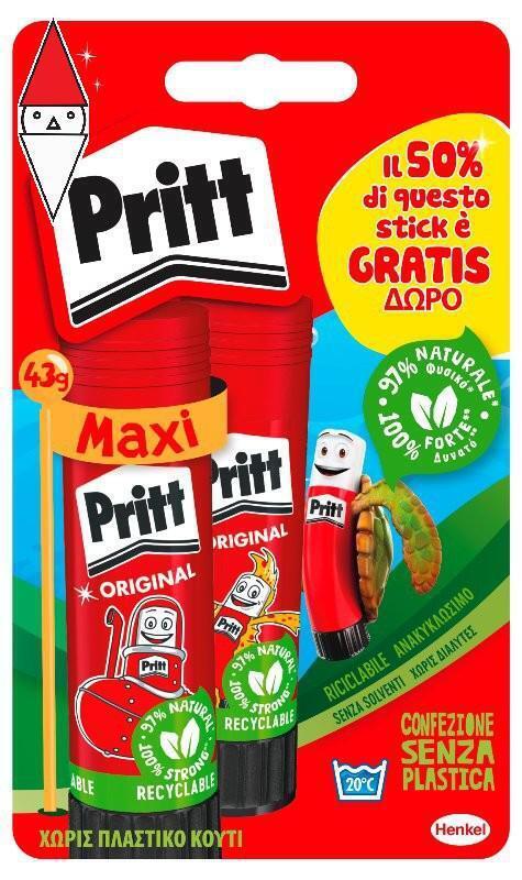 ARTICOLO CANCELLERIA HENKEL-LOCTITE BLISTER 2 COLLA PRITT 43G