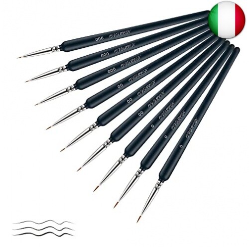 OVISEEN Dettaglio Pennello, 9 pz Pittura Pennelli per Acrilico Olio Acquerello