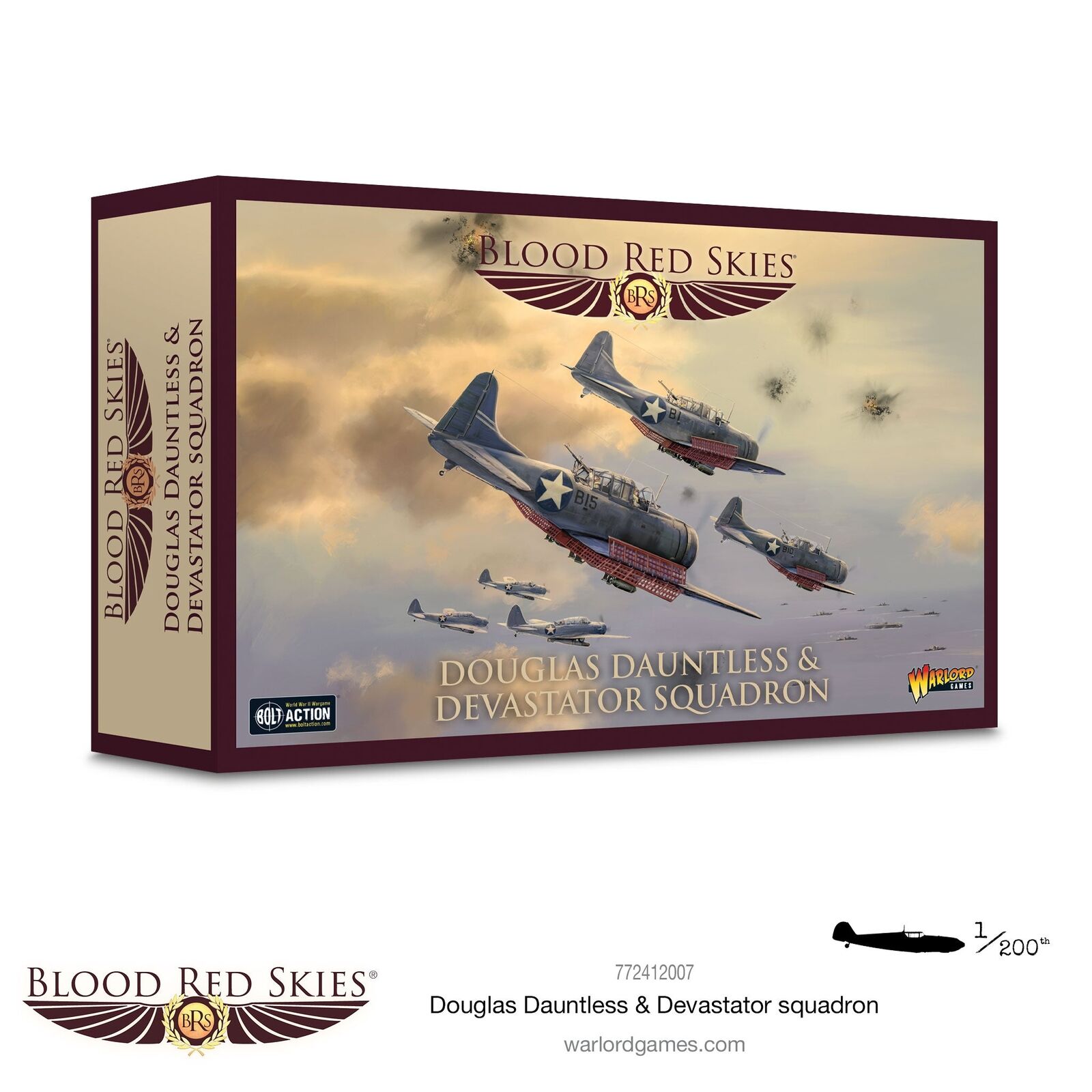 Warlord Blood Red Skies Douglas Dauntless & Devastator Squadron 1:200 WWII Mass