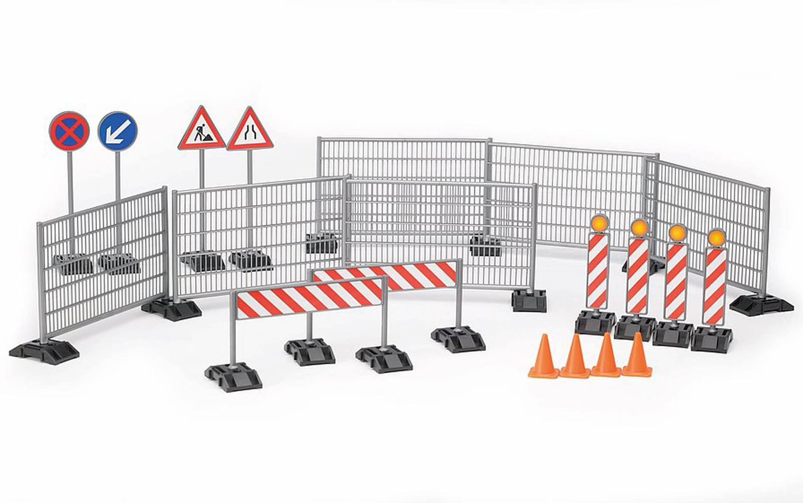 bruder 62007 - Zubehör Baustellenset, Zäune, Schilder & Pylonen - 1:16 Baustelle