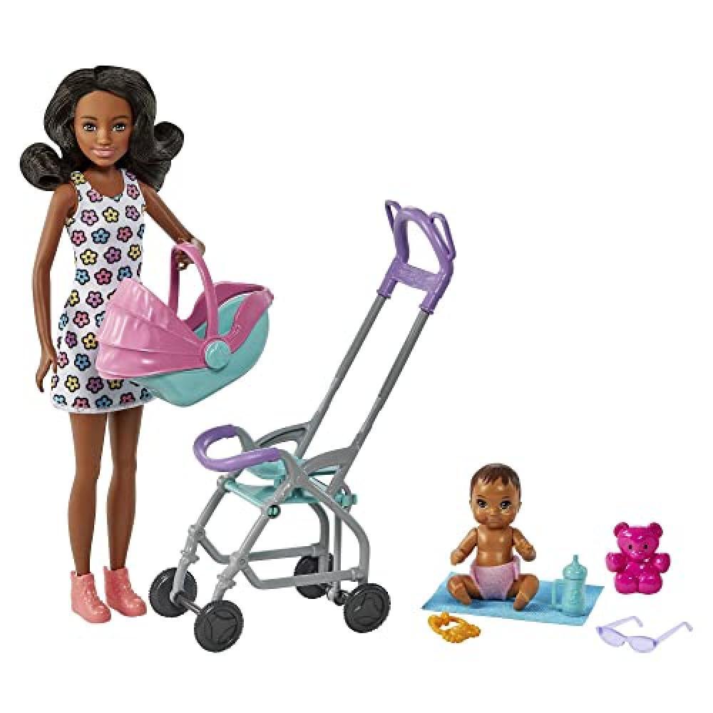 (TG. small) Barbie - Skipper Babysitter Playset con bambola babysitter con capel