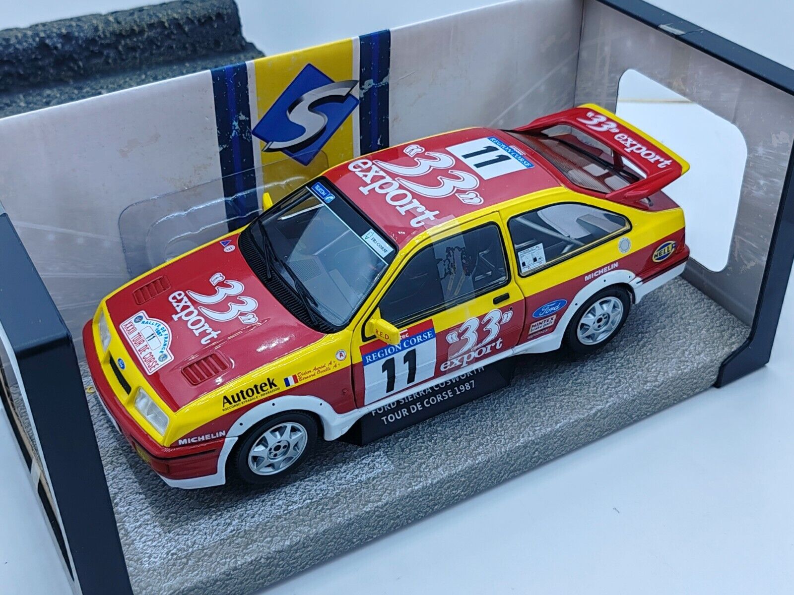 SOLIDO 1/18 FORD SIERRA COSWORTH RS TOUR DE CORSE 1987 MODELLINO