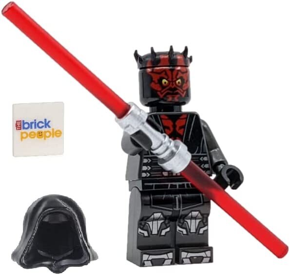 LEGO Star Wars: Darth Maul Con Metallico Argento Armor, Cappuccio Capo Doppio