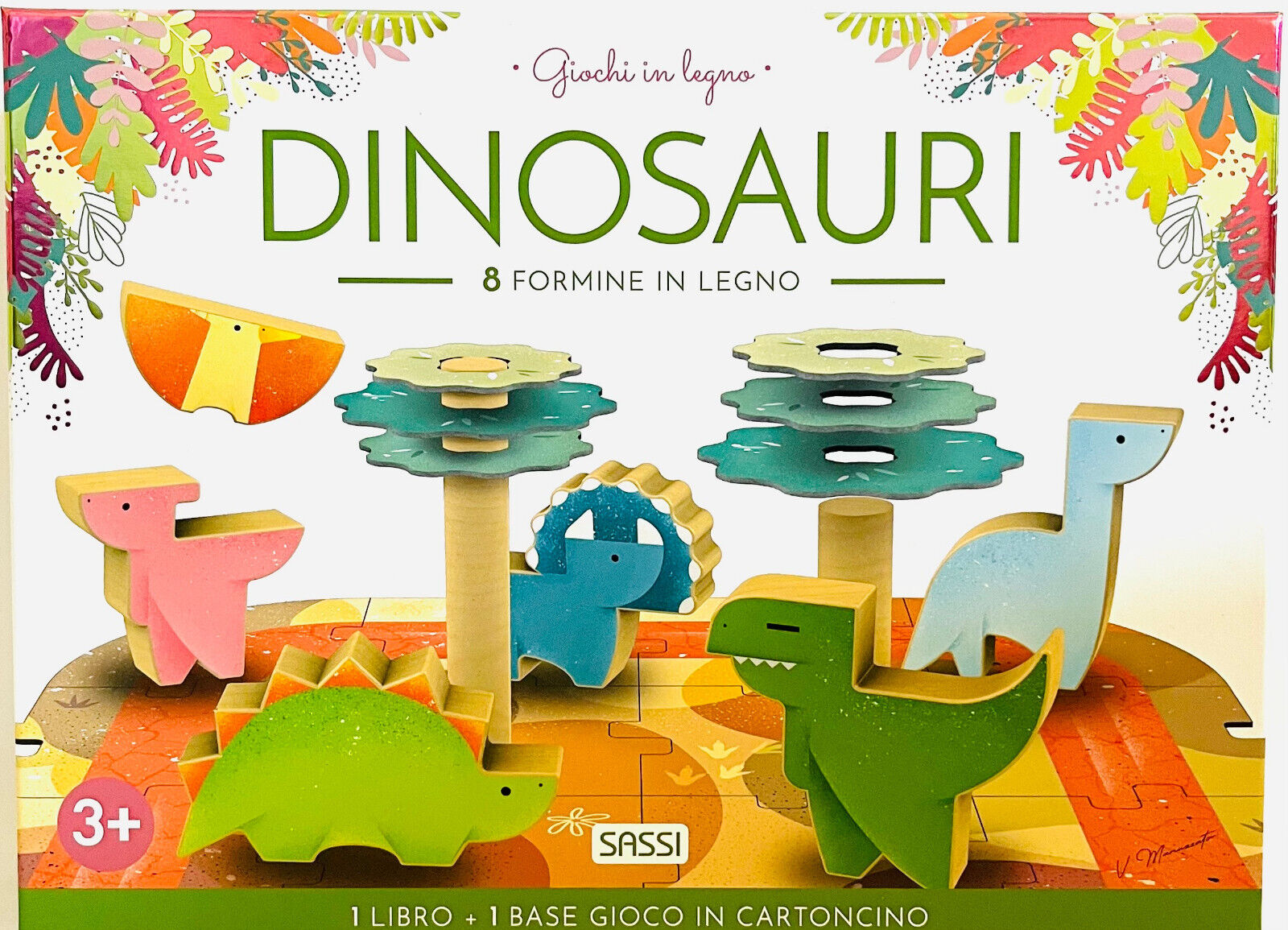 EBOND Giochi In Legno Dinosauro 8 Formine - Sassi Editore 0565