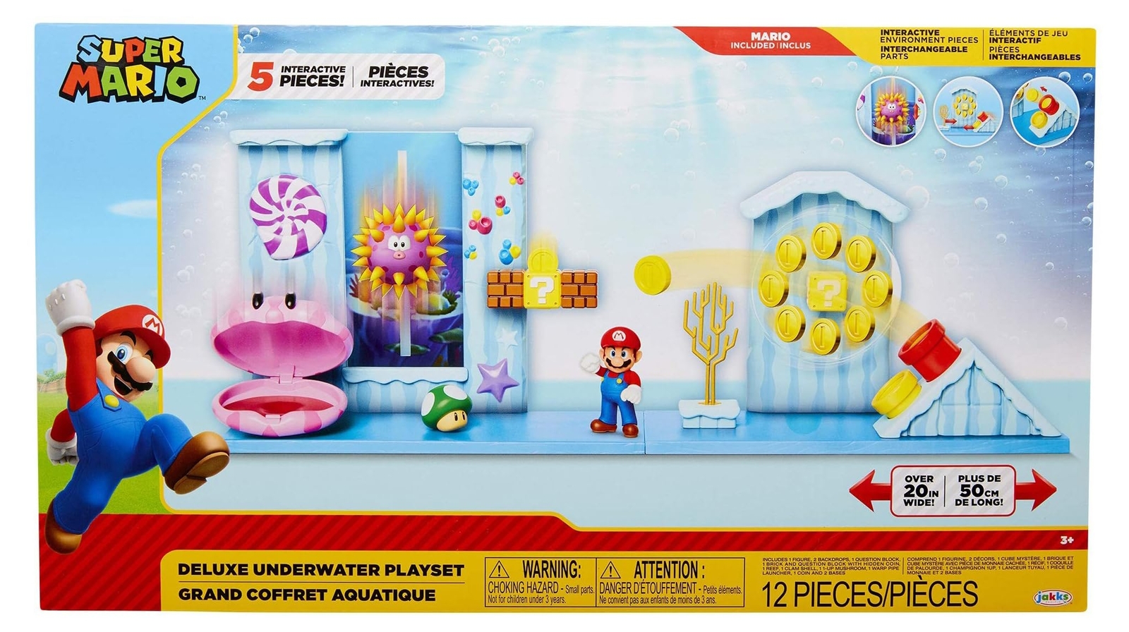 Nintendo - Playset Deluxe Super Mario Underwater include Mario e i personaggi de