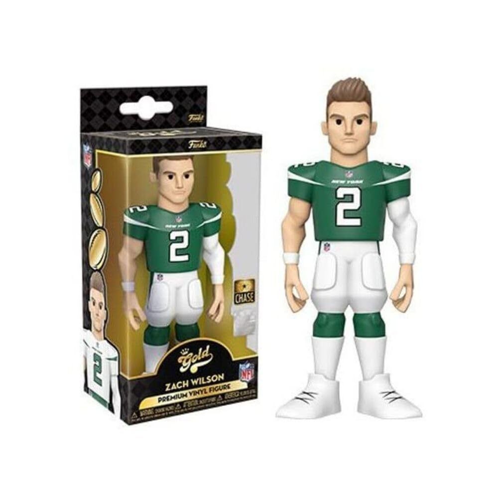 Funko Gold 12" NFL: NY Jets - Zach Wilson - 1/6 Quote Für Seltene Chase-Variante