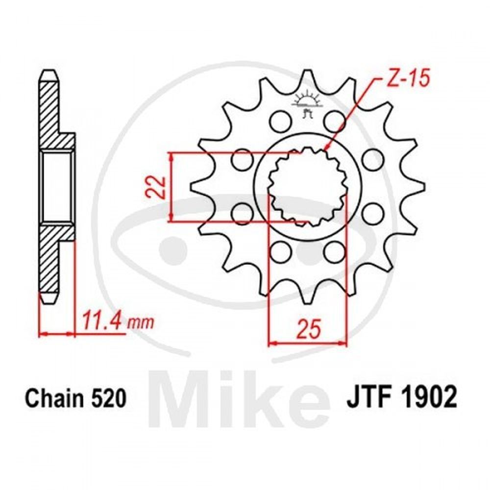 PIGNONE Z15 520 726.32.05 PER KTM 620 LC4 SX 4T 1994-1999