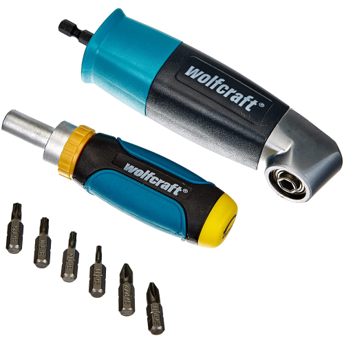 wolfcraft Set avvitatori per cassetti, 8 pezzi I 1001000 I Set per forare e avvi