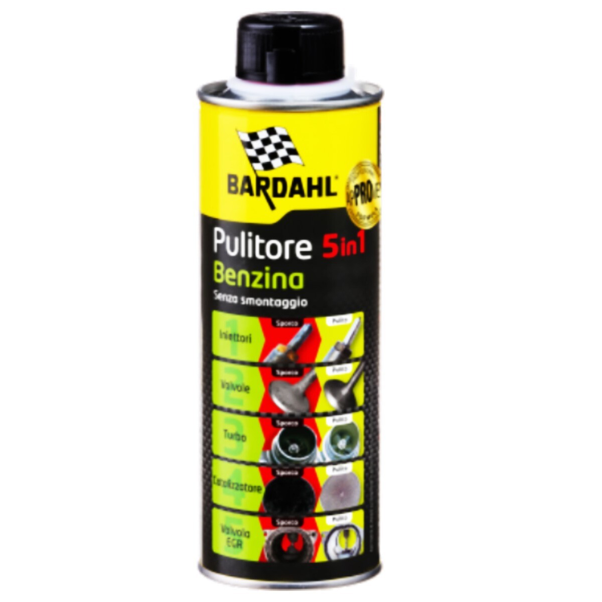 BARDAHL PULITORE 5 IN 1 BENZINA 500ml ADDITIVO VALVOLA EGR INIETTORI FILTRO GPF