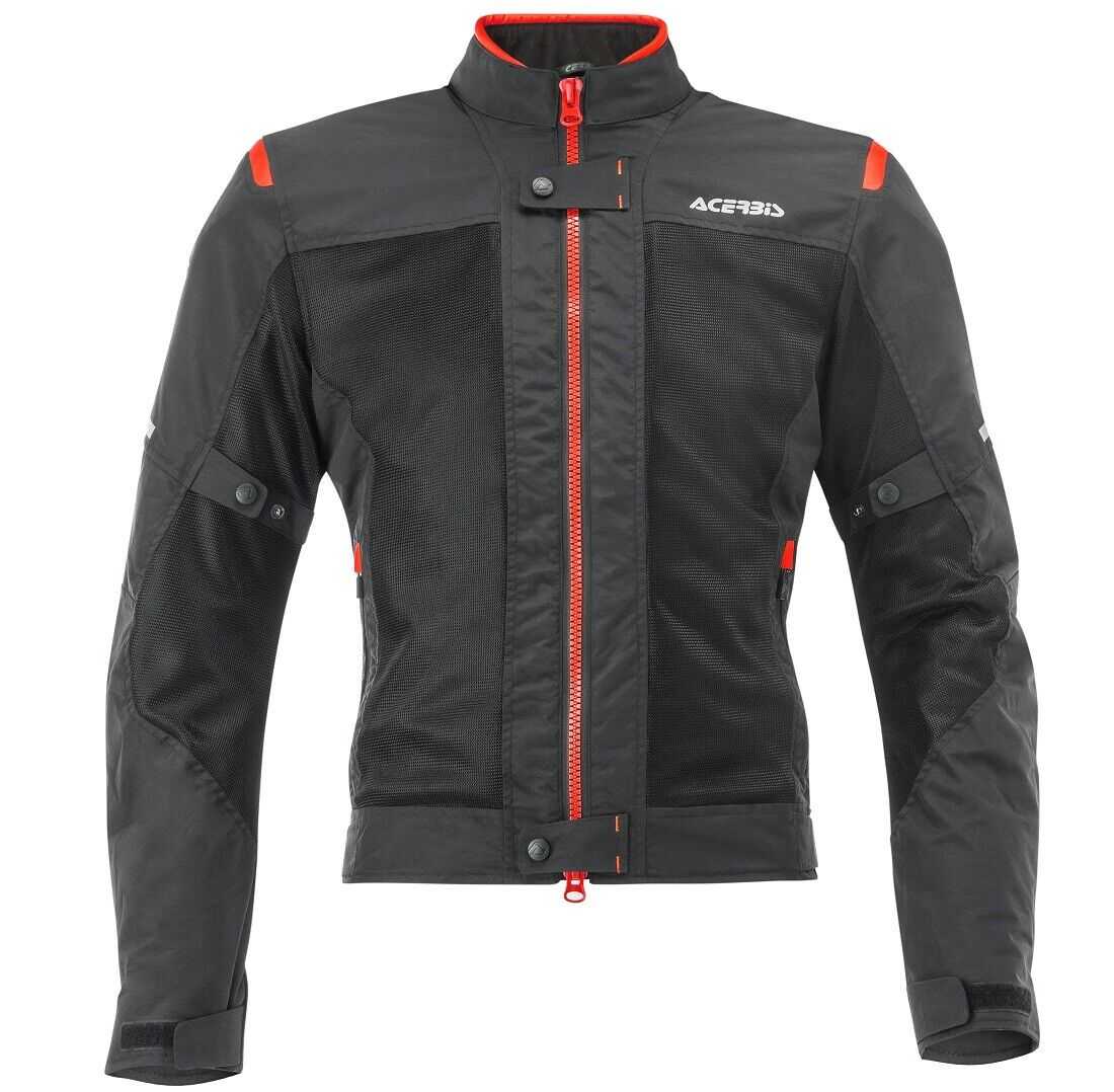 GIACCA MOTO OMOLOGATA ACERBIS ESTIVA RAMSEY CE VENTED 2.0 NERO ROSSO TG M