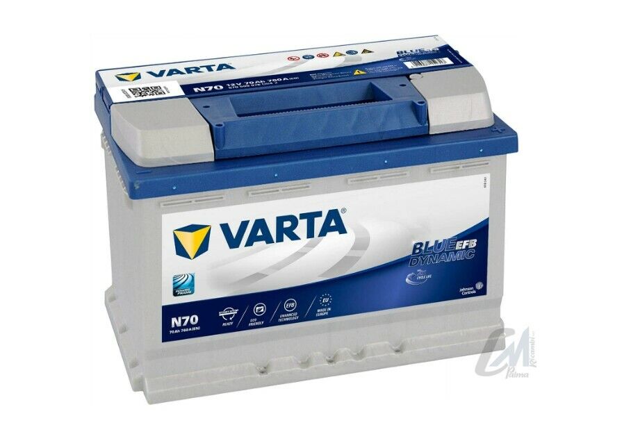 N70 BATTERIA AUTO VARTA 70AH 760A EFB 12V +DX 278x175x190 B13 570500076D842
