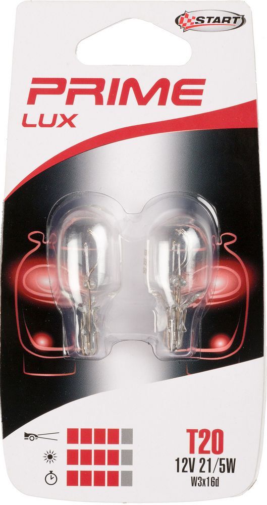 T20 Coppia di Lampadine in vetro biluce per luci auto 12V 21/5W W3x16d START