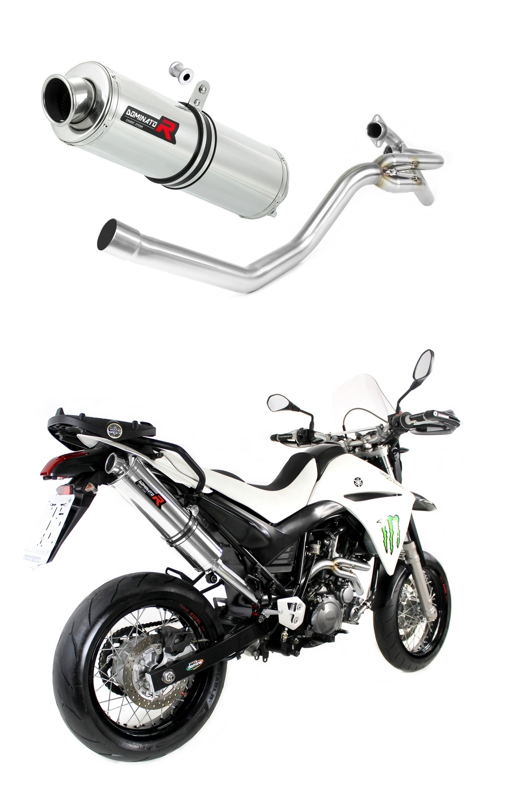 XT 660 X 2004 - 2016 kolektor boczny Terminale di Scarico Silenziatore ST DOMINA