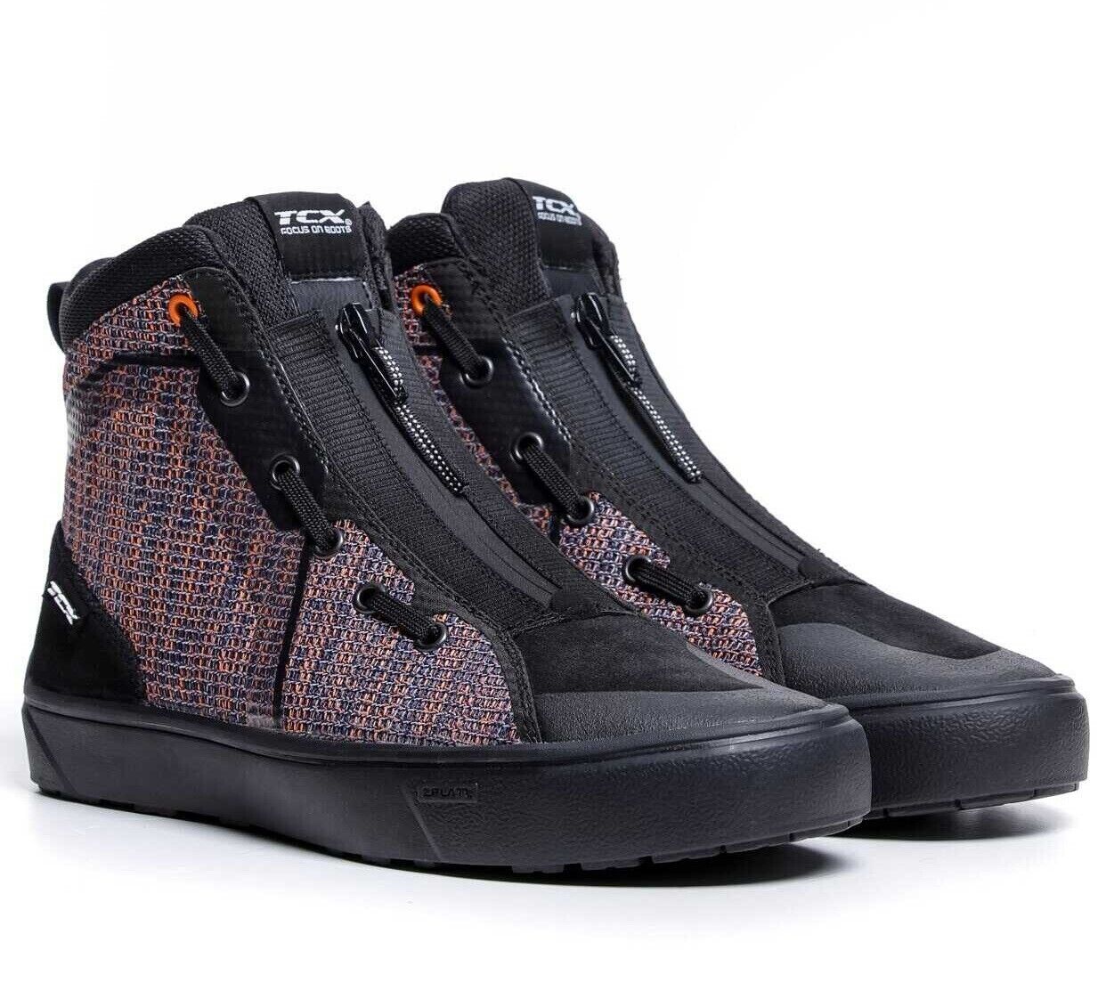 SCARPE ESTIVE SHOES STIVALI MOTO TCX IKASU AIR BLACK ORANGE BLU TG 43