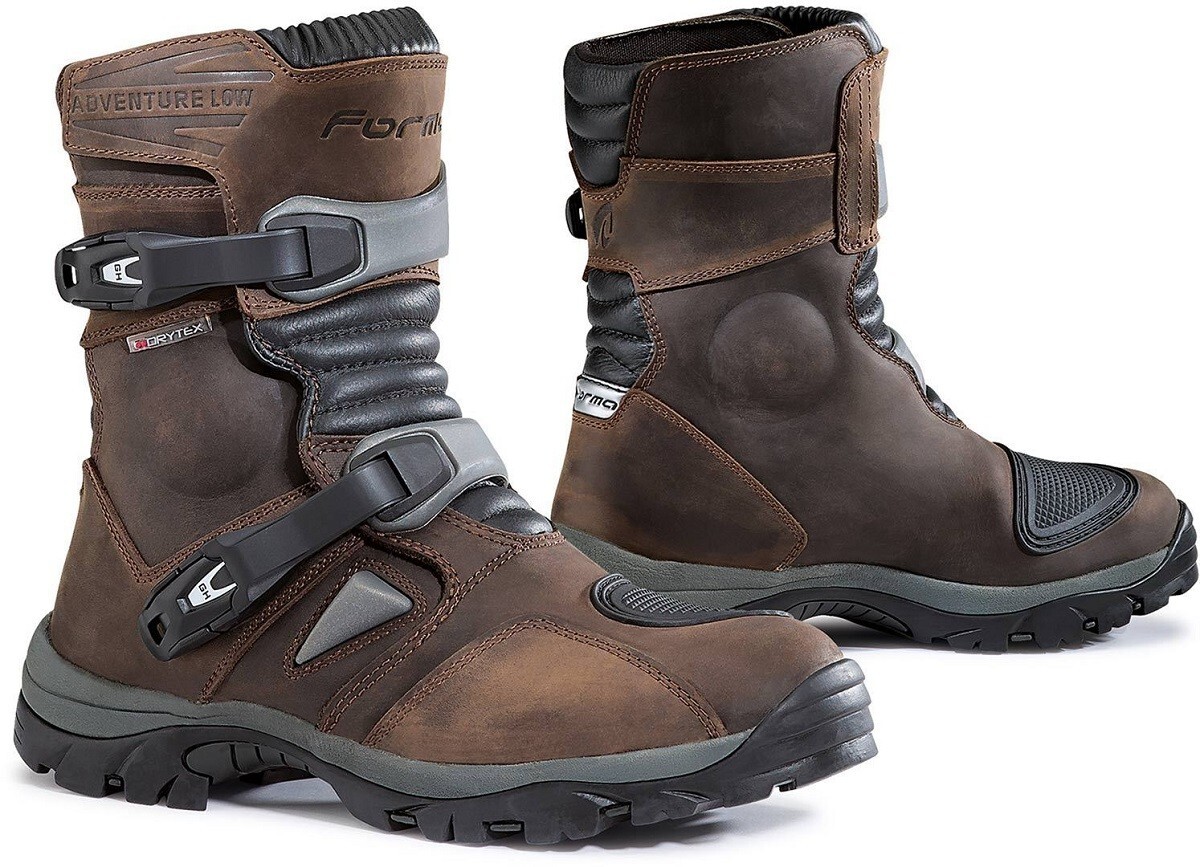 STIVALI BOOTS MOTO PELLE IMPERMEABILI FORMA ADVENTURE LOW BROWN DRY TG 46