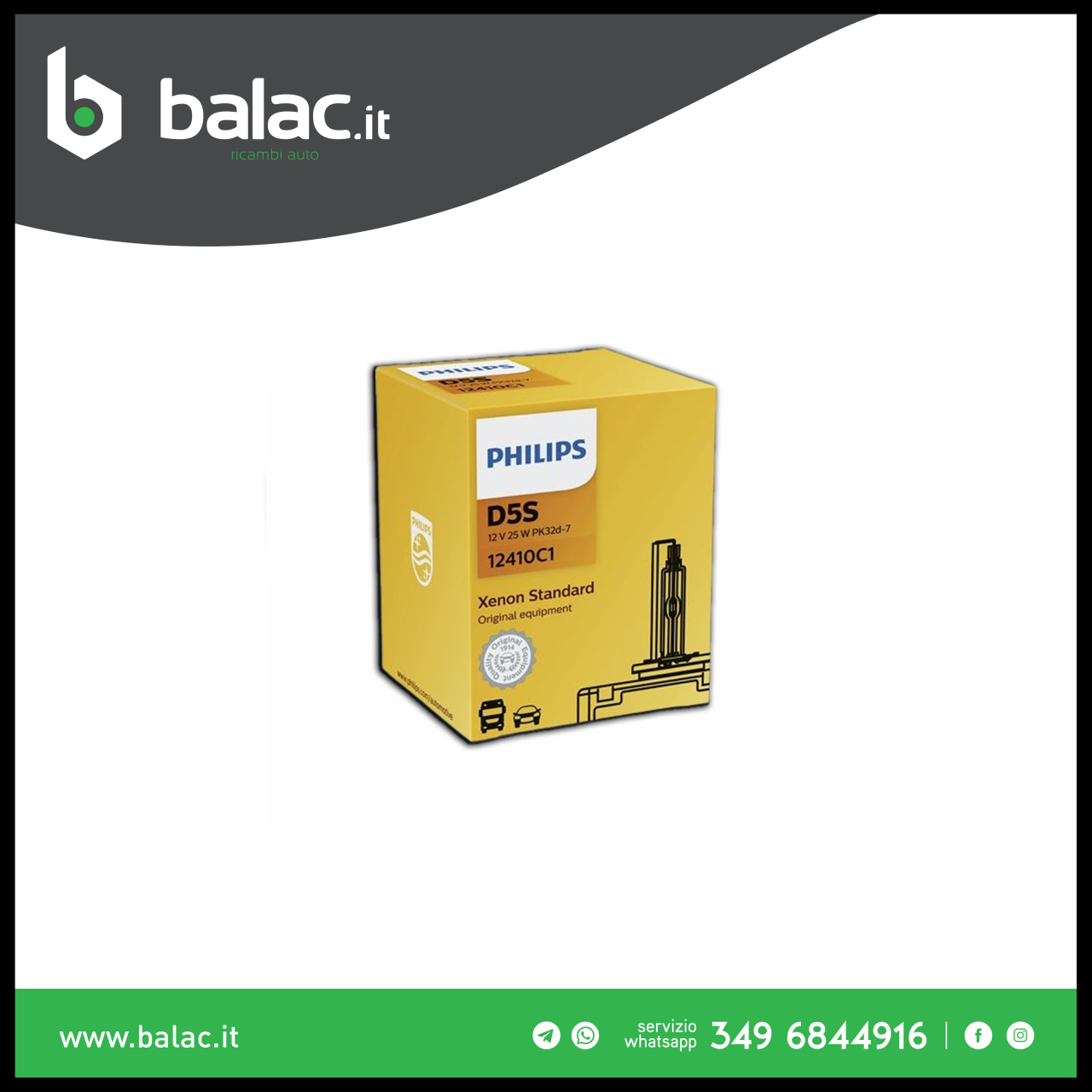 Philips Lampadina di ricambio (D5S) VISION C1 (2^)