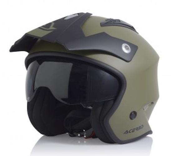 Casco Demi-Jet Aria Acerbis Verde Opaco Taglia Size M