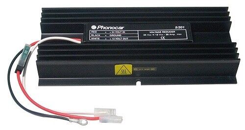RIDUTTORE TENSIONE VOLTAGGIO BATTERIA CORRENTE 30 AMPERE 24>12V PHONOCAR