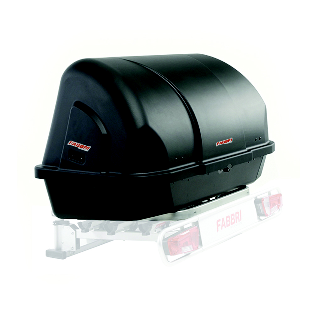 Box baule per Portabici da gancio traino exclusive mini box 400lt Nero Fabbri