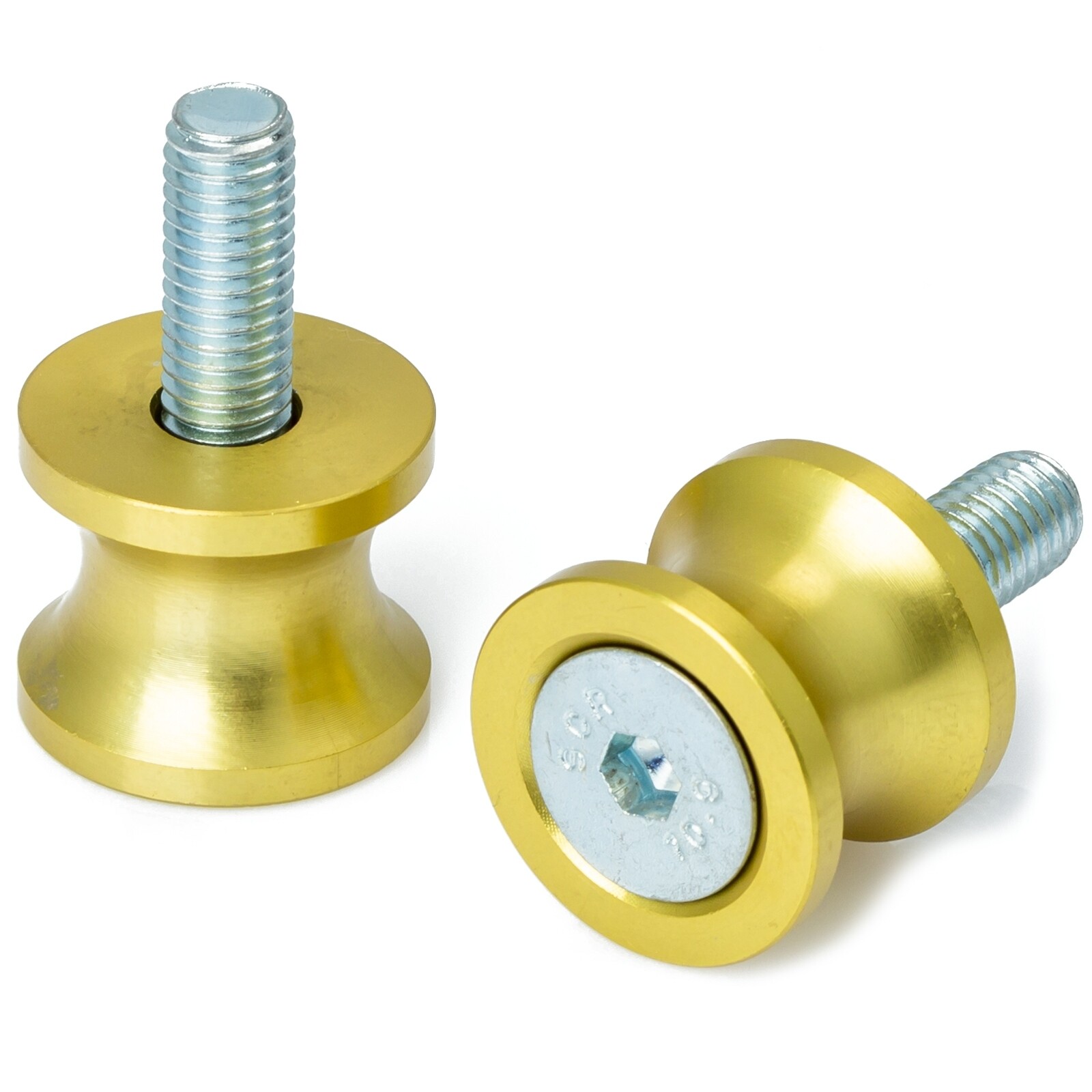 Bobbin Spools Swingarm Paddock Stand Adaptors 12 mm Motorbike Motorcycle  Gold