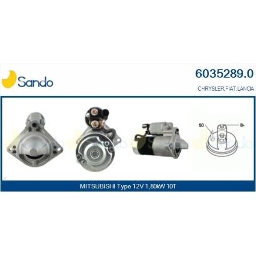 Motorino D'avviamento Sando 6035289.0 per Chrysler Fiat Mitsubishi