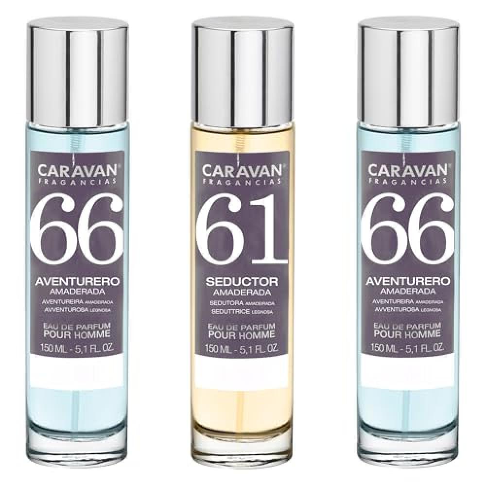 (TG. 150 ml (Confezione da 3)) 3 x Caravan Profumo da uomo (2) n. 66 n. 61-150 m