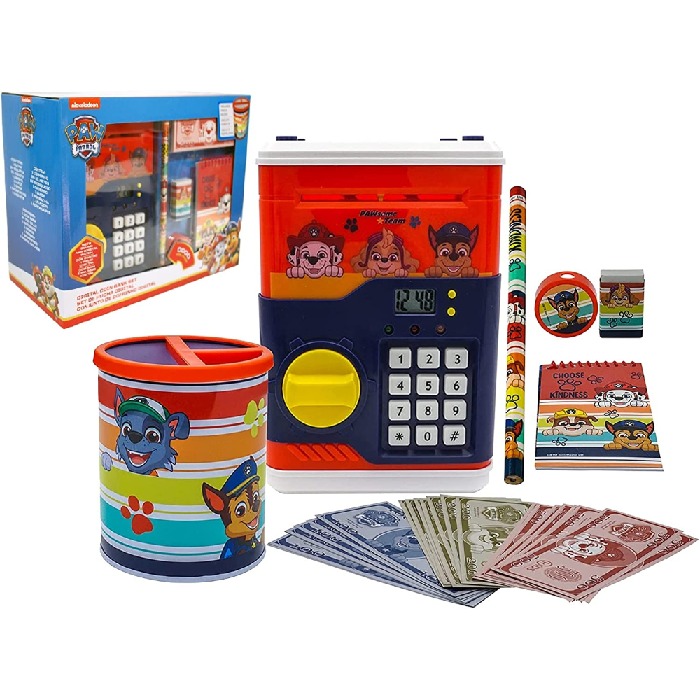 SALVADANAIO ELETTRONICO PAW PATROL CON ACCESSORI IN CONFEZIONE REGALO - PW19832